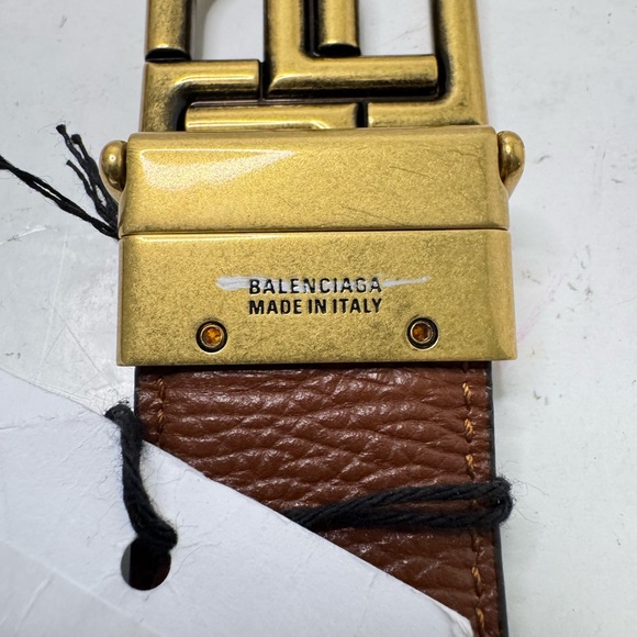 BALENCIAGA Logo-Buckle Reversible Belt Sz 80 - Picture 5 of 8
